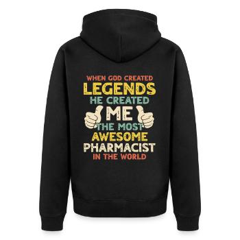 Pharmacien - Veste à capuche bio Premium Unisexe - noir - Dos - Nico (187cm)