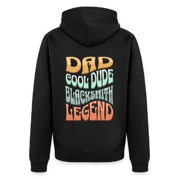 Papa Blacksmith - Unisex Premium Organic Zip Hoodie - black - Back - Nico (187cm)
