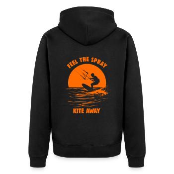 Kitesurf Sentez le cerf-volant s’éloigner - Veste à capuche bio Premium Unisexe - noir - Dos - Nico (187cm)