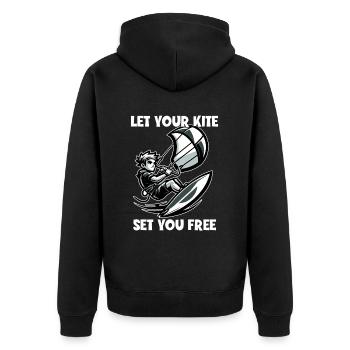 Kitesurf Laissez votre cerf-volant vous définir gratuitement Kitesurfer - Veste à capuche bio Premium Unisexe - noir - Dos - Nico (187cm)