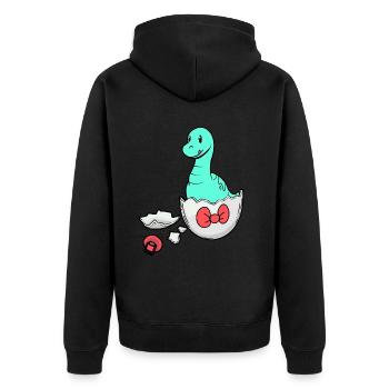 Dino Baby Naissance Coquille d’oeuf de grossesse - Veste à capuche bio Premium Unisexe - noir - Dos - Nico (187cm)