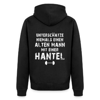 Gym Tshirt Funny Fitness Workout Gym - Unisex Premium Organic Zip Hoodie - black - Back - Nico (187cm)