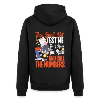 Bingo Player Bingo Caller Thou - Unisex Premium Organic Zip Hoodie - black - Back - Nico (187cm)