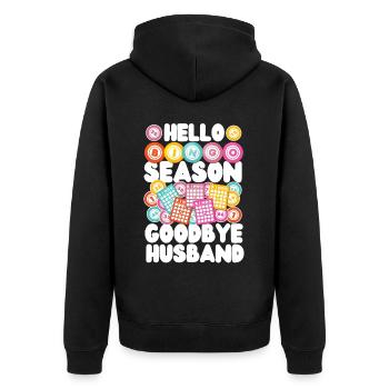 Bingo Player Husband Wife Hello - Unisex Premium Organic Zip Hoodie - black - Back - Nico (187cm)