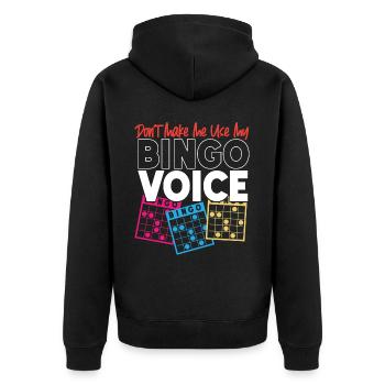 Bingo Player Don't Make Me Use My - Unisex Premium Bio Zip Hoodie - Schwarz - Hinten - Nico (187cm)