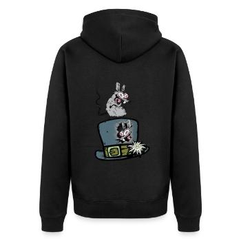 Funny Animals, Rats, Rat, Rodents, Mouse, Mice - Unisex Premium Organic Zip Hoodie - black - Back - Nico (187cm)
