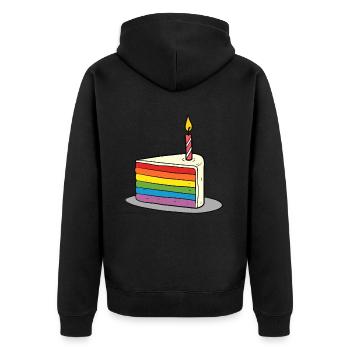 Anniversaire Naissancegay Naissance-gay Gay Gay - Veste à capuche bio Premium Unisexe - noir - Dos - Nico (187cm)