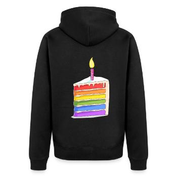 Anniversaire Naissancegay Naissance-gay Gay Gay - Veste à capuche bio Premium Unisexe - noir - Dos - Nico (187cm)