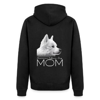 American Eskimo Dog Mom - Unisex Premium Organic Zip Hoodie - black - Back - Nico (187cm)
