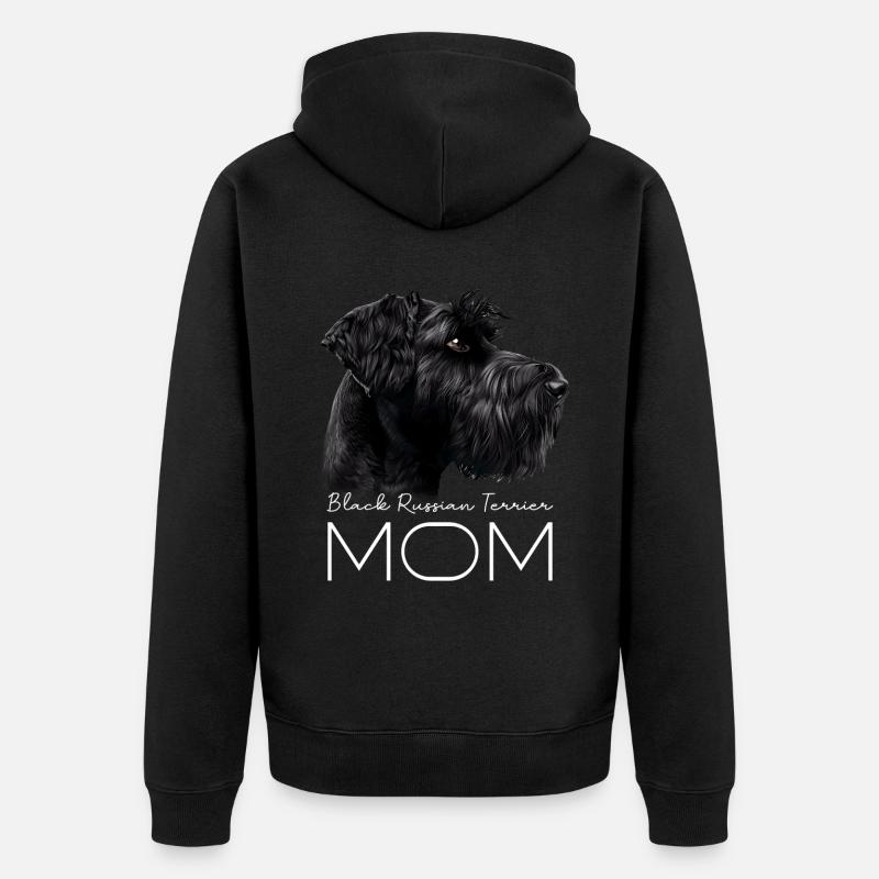 Black Russian Terrier Mama - Unisex Premium Bio Zip Hoodie - Schwarz