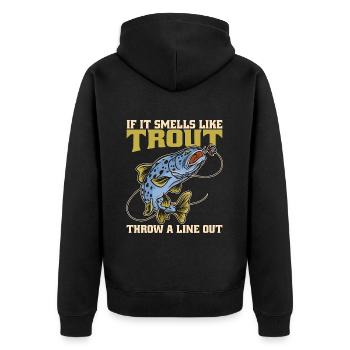 Pêche à la truite si ça sent la truite Pêche sportive - Veste à capuche bio Premium Unisexe - noir - Dos - Nico (187cm)