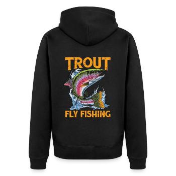 La pêche à la mouche à la truite aime la pêche sportive - Veste à capuche bio Premium Unisexe - noir - Dos - Nico (187cm)