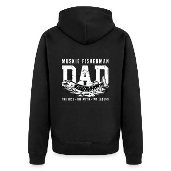 Muskie pêcheur papa l’idole le maskinongé pêche - Veste à capuche bio Premium Unisexe - noir - Dos - Nico (187cm)