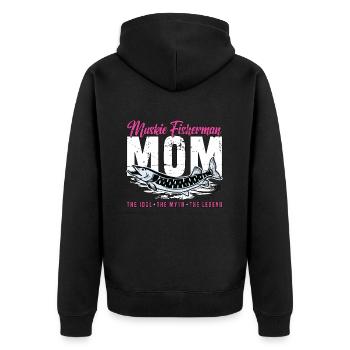 Muskie Pêcheur Maman L’Idole L’Amateur De Pêche - Veste à capuche bio Premium Unisexe - noir - Dos - Nico (187cm)