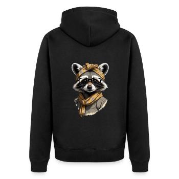 Mama Raccoon Raccoon Amoureux du raton laveur - Veste à capuche bio Premium Unisexe - noir - Dos - Nico (187cm)