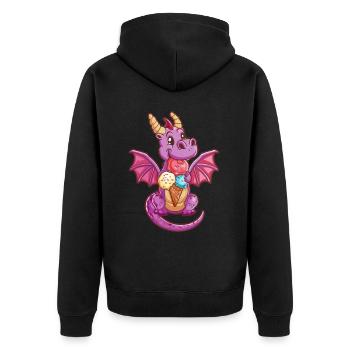 Dragon Crème Glacée Kawaii Dragon Enfants - Veste à capuche bio Premium Unisexe - noir - Dos - Nico (187cm)