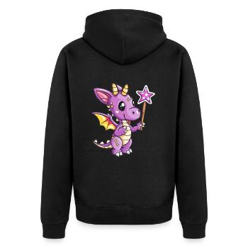 Dragon Fée Kawaii Dragon Enfants - Veste à capuche bio Premium Unisexe - noir - Dos - Nico (187cm)