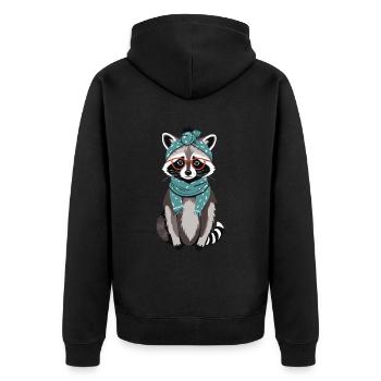Maman raton laveur amant raton laveur fête des mères - Veste à capuche bio Premium Unisexe - noir - Dos - Nico (187cm)