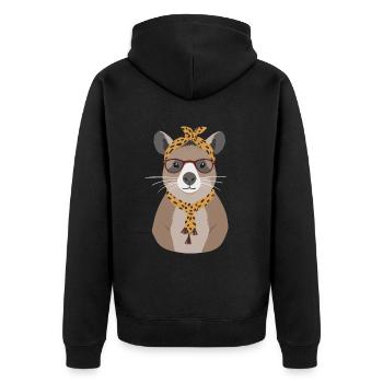 Drôle Capymama Capybara Fête des Mères - Veste à capuche bio Premium Unisexe - noir - Dos - Nico (187cm)
