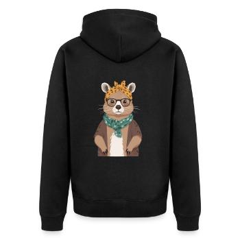 Drôle Capymama Capybara conception de fête des mères - Veste à capuche bio Premium Unisexe - noir - Dos - Nico (187cm)