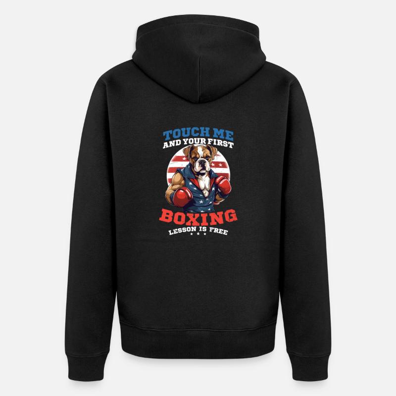Boxe Boxe Leçon - Veste à capuche bio Premium Unisexe - noir