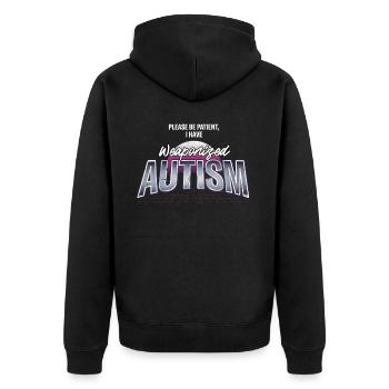 Autismus - Unisex Premium Bio Zip Hoodie - Schwarz - Hinten - Nico (187cm)