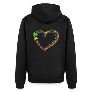 Autismus - Unisex Premium Bio Zip Hoodie - Schwarz - Hinten - Nico (187cm)