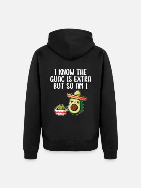 Avocado Guacamole Vegan Geschenk - Unisex Premium Bio Zip Hoodie - Schwarz