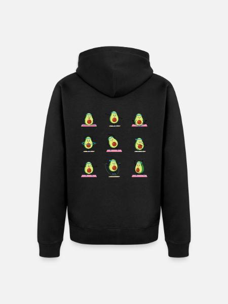 Avocado Guacamole Vegan Gift - Unisex Premium Organic Zip Hoodie - black