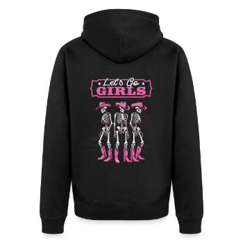 Junggesellin Jungesellinnenabschied Braut - Unisex Premium Bio Zip Hoodie - Schwarz - Hinten - Nico (187cm)