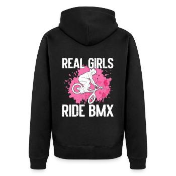 BMX Rider Fille Vélo Vélo Stunt Racing Enfants - Veste à capuche bio Premium Unisexe - noir - Dos - Nico (187cm)