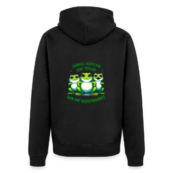Little Comic Toads Gang - Unisex Premium Organic Zip Hoodie - black - Back - Nico (187cm)
