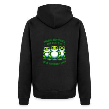 Comic Toads Gang - Unisex Premium Organic Zip Hoodie - black - Back - Nico (187cm)