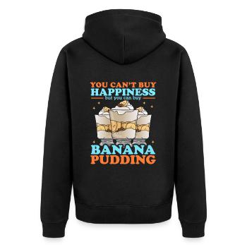 Bananenpudding Bananen Pudding Geschenk - Unisex Premium Bio Zip Hoodie - Schwarz - Hinten - Nico (187cm)