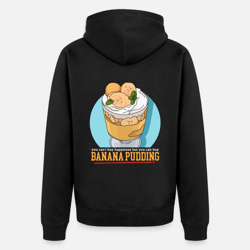 Bananenpudding Bananen-Pudding Geschenk - Unisex Premium Bio Zip Hoodie - Schwarz