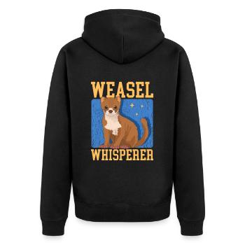 Weasel Mouse Weasel Hermännchen Gift - Unisex Premium Organic Zip Hoodie - black - Back - Nico (187cm)