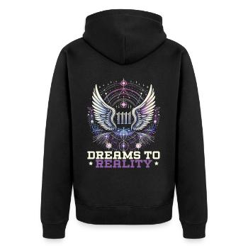 Engelszahl Spirituelle Begleitung Numerologie - Unisex Premium Bio Zip Hoodie - Schwarz - Hinten - Nico (187cm)
