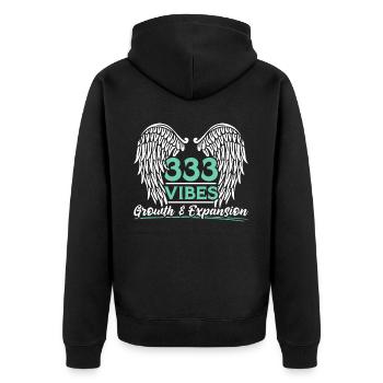 Angel Number Spiritual Guidance Numerology - Unisex Premium Organic Zip Hoodie - black - Back - Nico (187cm)