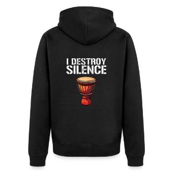 Djembe African Drums - Unisex Premium Organic Zip Hoodie - black - Back - Nico (187cm)