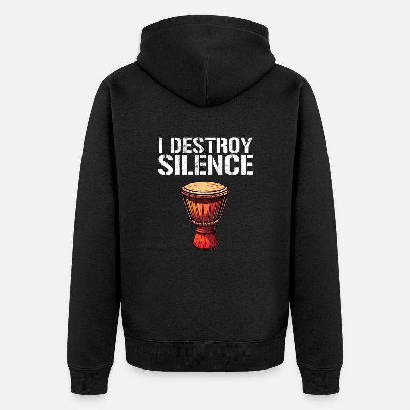 djembe african drums - Unisex Premium Bio Zip Hoodie - Schwarz