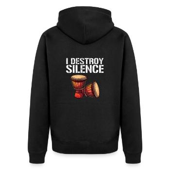 Djembe African Drums - Unisex Premium Organic Zip Hoodie - black - Back - Nico (187cm)