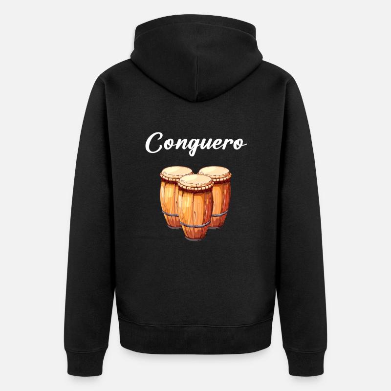 Batterie d’instrument Conga - Veste à capuche bio Premium Unisexe - noir
