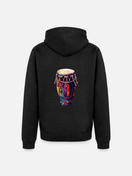 Conga Instrument Drums - Unisex Premium Organic Zip Hoodie - black