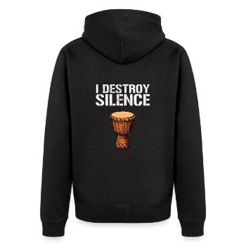 Djembe African Drums - Unisex Premium Organic Zip Hoodie - black - Back - Nico (187cm)