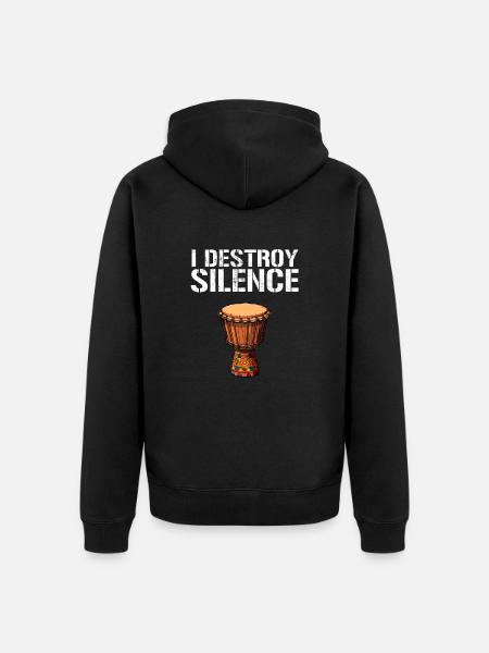 Djembe African Drums - Unisex Premium Organic Zip Hoodie - black