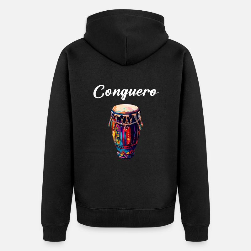 Batterie d’instrument Conga - Veste à capuche bio Premium Unisexe - noir