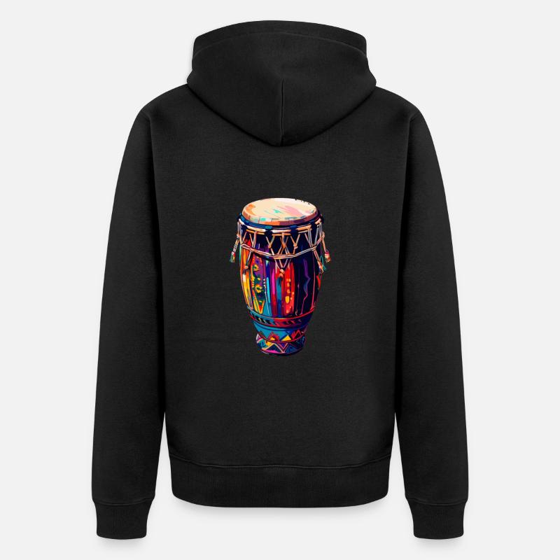 Batterie d’instrument Conga - Veste à capuche bio Premium Unisexe - noir