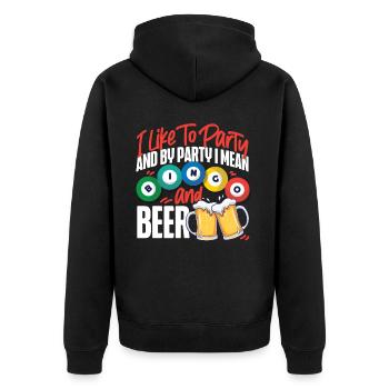 Joueur de bingo bière que j’aime faire la fête - Veste à capuche bio Premium Unisexe - noir - Dos - Nico (187cm)