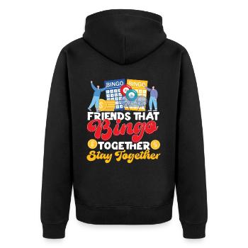 Bingo Player Friends Buddies - Unisex Premium Bio Zip Hoodie - Schwarz - Hinten - Nico (187cm)