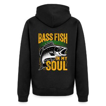 Barschfisch in meiner Seele - Unisex Premium Bio Zip Hoodie - Schwarz - Hinten - Nico (187cm)